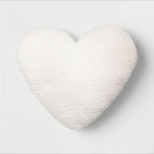 Oversized Teddy Boucle Heart Throw Pillow Ivory - Threshold™